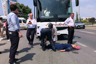 Yolcu otobüsünün çarptığı kadın ağır yaralandı
