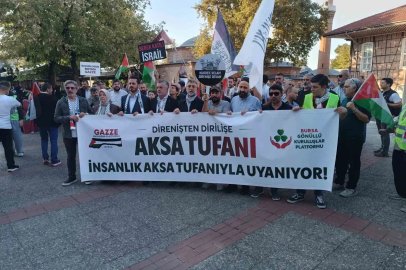 Bursa’da Filistin’e destek yürüyüşü düzenlendi
